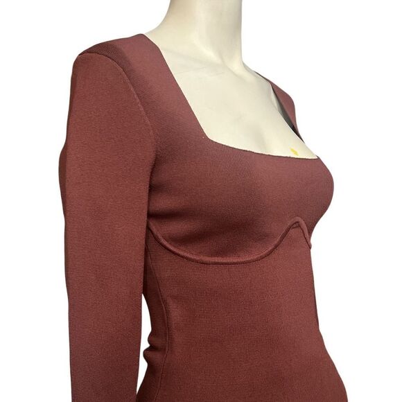 Nanushka Sweater Small Mio Corset Sweater Mahogany S - Picture 4 of 7